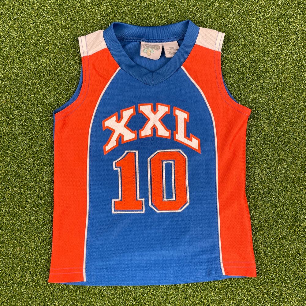 Vintage New Recruit Toddler Blue Orange V Neck Jersey Tank Top Sz 18M